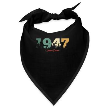 Geburtstagsgeschenk Vintage Wald 1947 - Bandana - Schwarz - Vorne