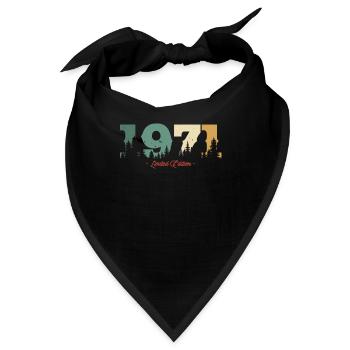 Cadeau D'anniversaire Vintage Forêt 1971 - Bandana - Schwarz - Vorne