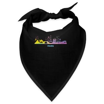 Pariser Skyline Paris - Bandana - Schwarz - Vorne