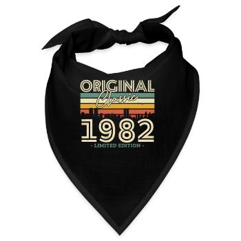 Vintage Geburtstagsgeschenk 1982 - Bandana - Schwarz - Vorne