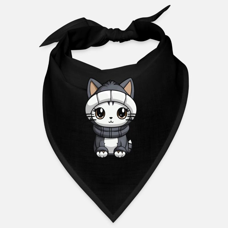 Chat Hiver Animal Mignon Bande Dessinée Bandana