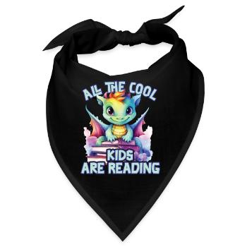 Alle Coolen Kids Lesen Drachen - Bandana - Schwarz - Vorne