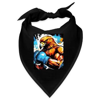 Adler Tier Boxer Kämpfer - Bandana - Schwarz - Vorne