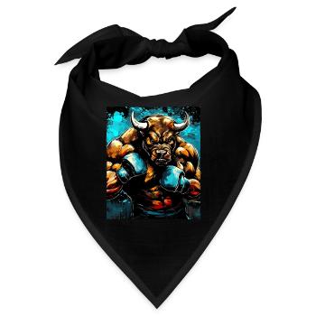 Stier Bulle Boxer Kämpfer - Bandana - Schwarz - Vorne