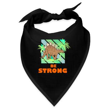 Sei stark Dino Stegosaurus Jungs Cool Dinosaurier - Bandana - Schwarz - Vorne