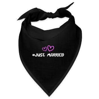 Just Married Hochzeit Herz - Bandana - Schwarz - Vorne