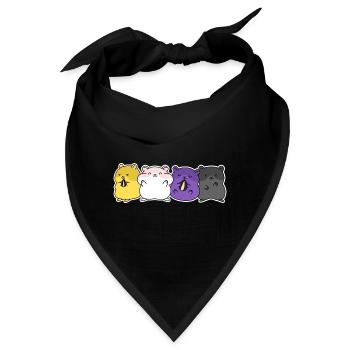 Nichtbinäres Flaggen-Hamster-Design für Enbys - Bandana - Schwarz - Vorne