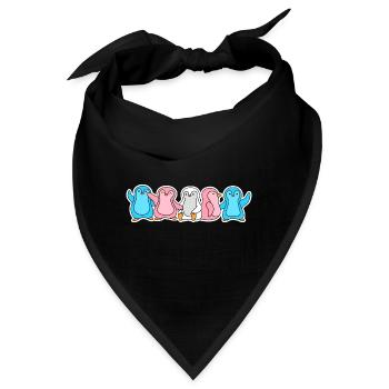 Trans Flagge Pinguin Design für Trans Menschen - Bandana - Schwarz - Vorne