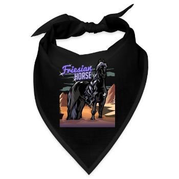 Friese Pferd Islandpferd - Bandana - Schwarz - Vorne