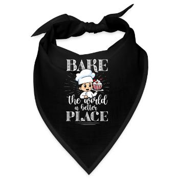 Bake the world a better place Baker Cupcakes - Bandana - Schwarz - Vorne