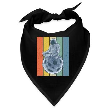 Meditating Astronaut Retro Style - Bandana - Schwarz - Vorne