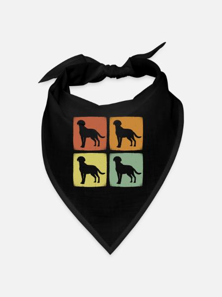 Vintage Pet Labrador Retriever Chien Rétro Animal - Bandana - noir - Devant