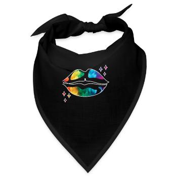 LGBTQ Parade Regenbogenfahne Kuss - Bandana - Schwarz - Vorne