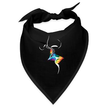 LGBTQ Parade Regenbogenfahne Kuss - Bandana - Schwarz - Vorne
