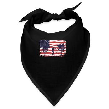 Amerikanische Flagge Slackline - Bandana - Schwarz - Vorne