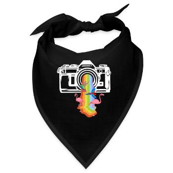 Photography Camera Lens Rainbow - Bandana - Schwarz - Vorne