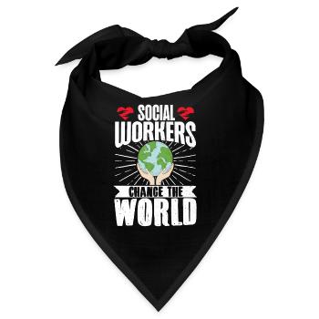 School Social Work Month Globe - Bandana - Schwarz - Vorne