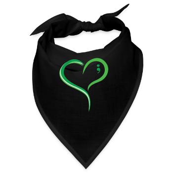 Mnenal Gesundheit Grünes Herz Komma : Liebe verbreiten und - Bandana - Schwarz - Vorne
