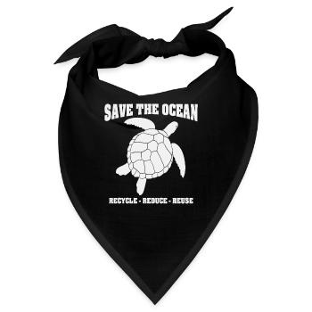 Save The Ocean Aquatic Life Zitate - Bandana - Schwarz - Vorne