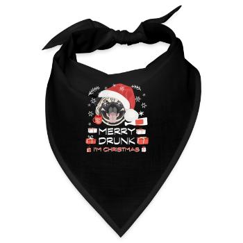 Mops Weihnachtsmarkt - Bandana - Schwarz - Vorne
