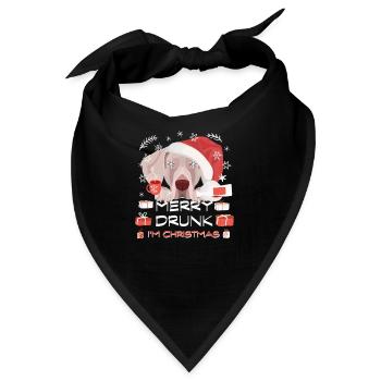 Weimaraner Weihnachtsmarkt - Bandana - Schwarz - Vorne