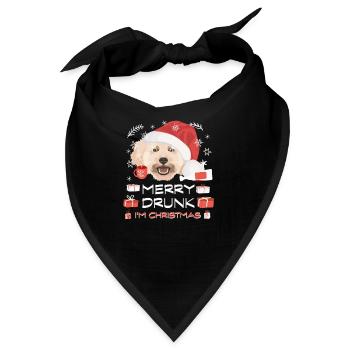 Pudel Weihnachtsmarkt - Bandana - Schwarz - Vorne