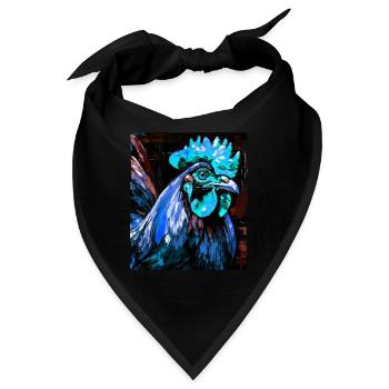 Hahn Porträt - Bandana - Schwarz - Vorne