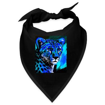 Gepard Porträt - Bandana - Schwarz - Vorne