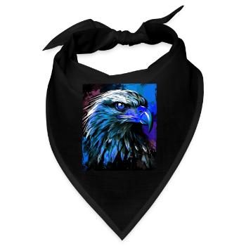 Adler Porträt - Bandana - Schwarz - Vorne