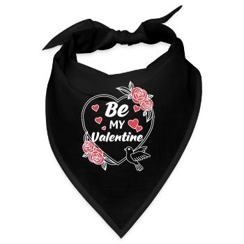Be my Valentine - Valentine's Day Geschenk - Bandana - Schwarz - Vorne