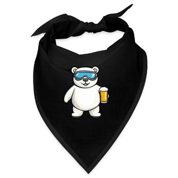 Eisbär Apres Ski Bier Comic - Bandana - Schwarz - Vorne