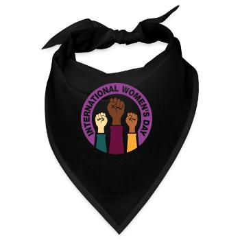 Frauentag, Internationaler Frauentag, Happy Women' - Bandana - Schwarz - Vorne