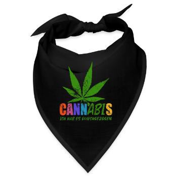 CannABIs Abi durchgezogen - Abitur - Spruch - Bandana - Schwarz - Vorne