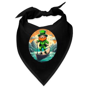 St. Patrick's Day Kleeblatt Stand Up Paddle SUP - Bandana - Schwarz - Vorne