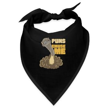 Emu-Wortspiel für Tierliebhaber - Bandana - Schwarz - Vorne
