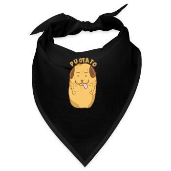 Mops-Wortspiel für Tierliebhaber - Bandana - Schwarz - Vorne