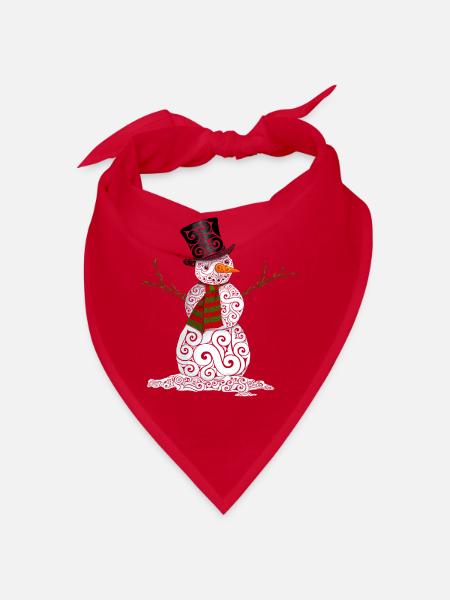 Bonhomme de neige Swirly heureux - Bandana - rouge