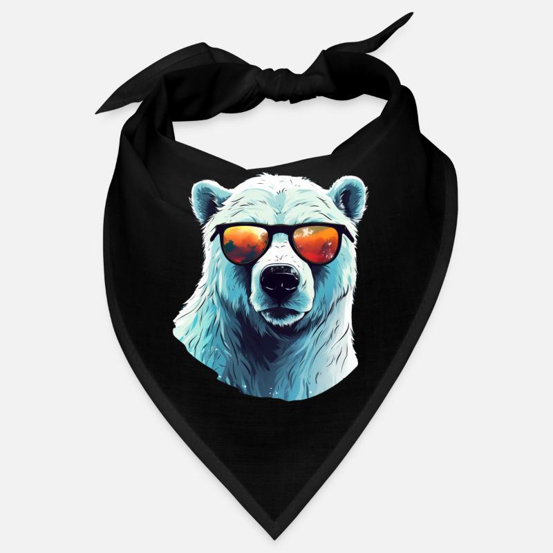 Cooler Eisbär mit Sonnenbrille Bandana