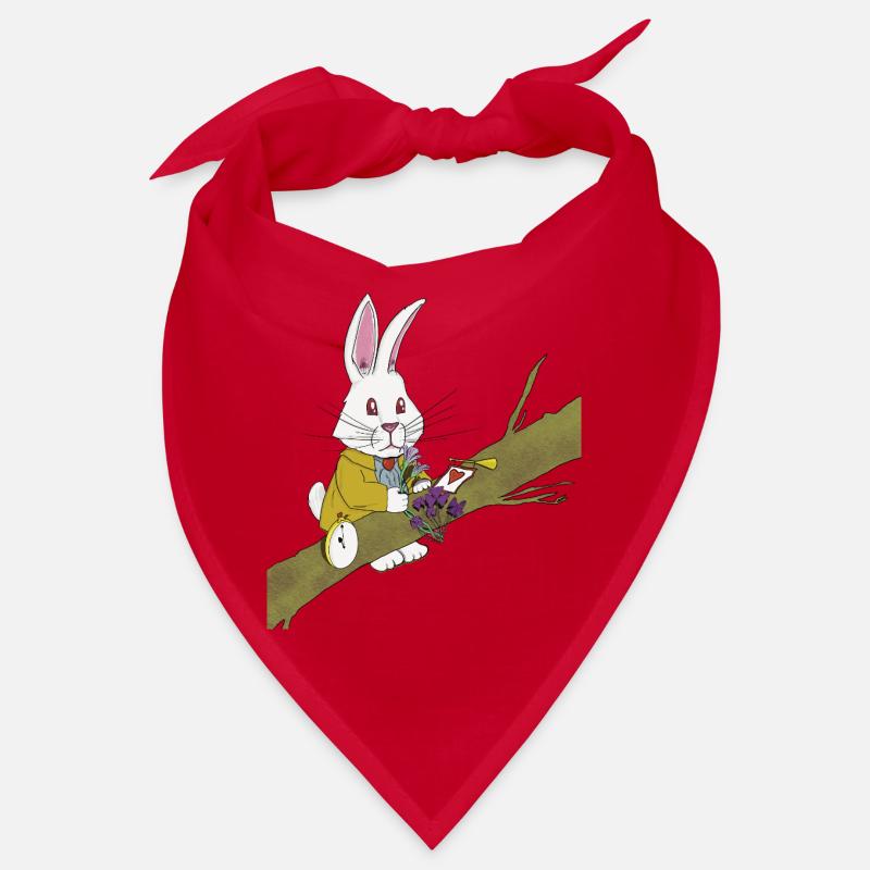 Le Lapin Blanc profitant des fleurs. Bandana