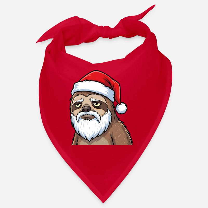 Funny Tired Sloth Xmas Motif Bandana