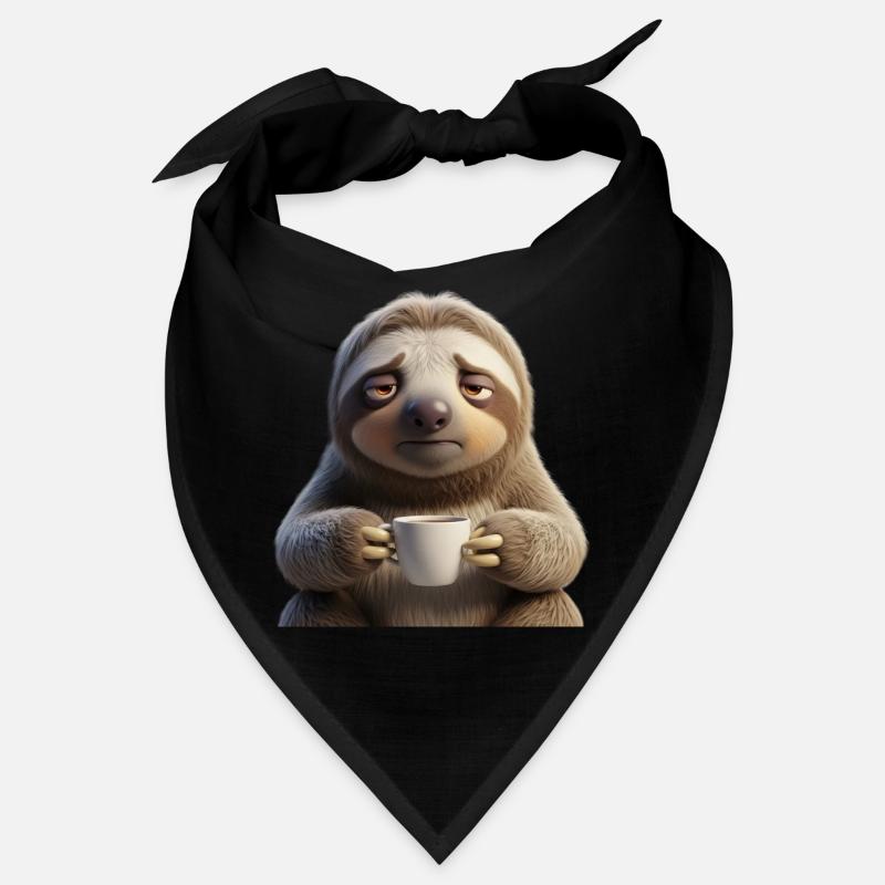Paresseux fatigué drôle avec du café Bandana