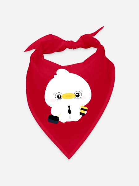 Ente in Krawatte Büro-Süße - Bandana - Rot - Vorne
