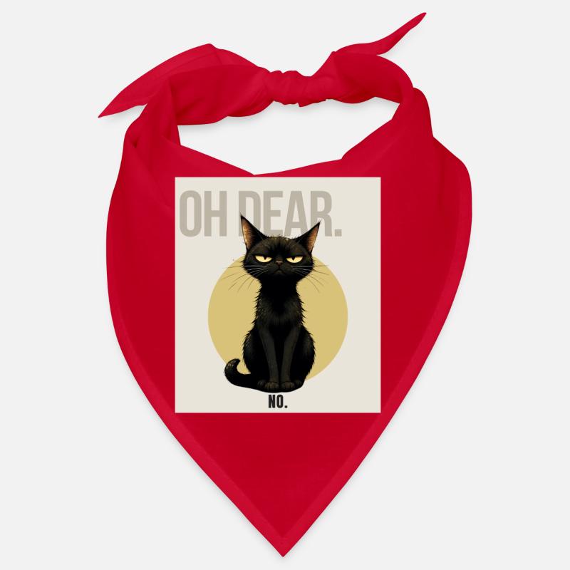 OH DEAR Sarcastic Black Cat Design - Bandana - Rot