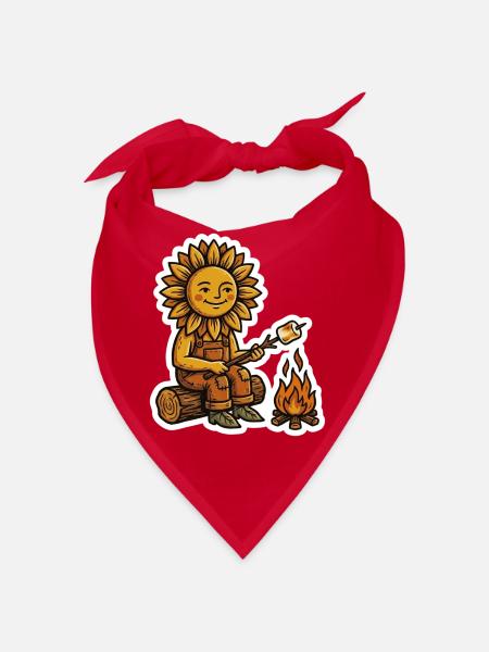 Sonnenblume Lagerfeuer Marshmallow - Bandana - Rot - Vorne