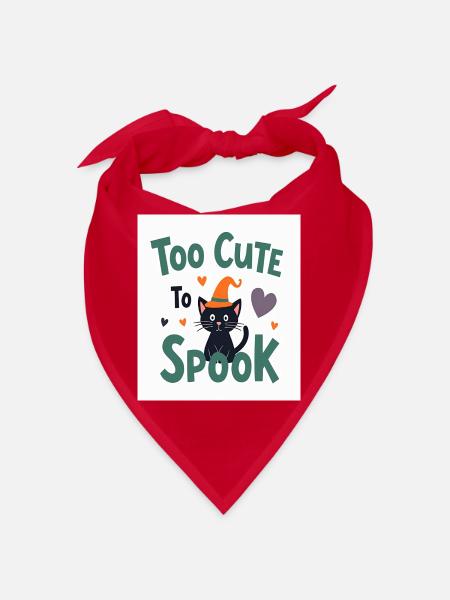 Zu süß, um Katze zu erschrecken Halloween - Bandana - Rot - Vorne