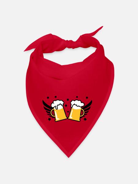 2 Mass Bier Bierkruege Flügel 3c Prost - Bandana - Rot - Vorne