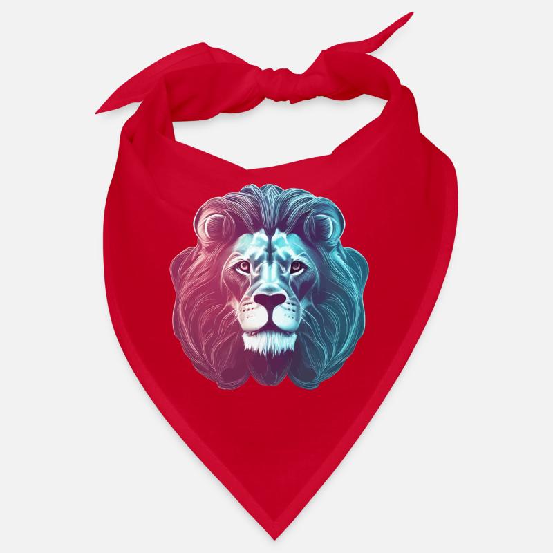 Futuristic Colored Neon Lion Lion's Head Bandana