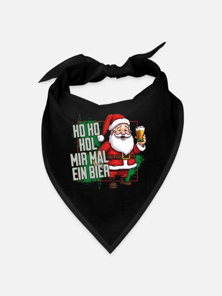 Weihnachtsmann Ho Ho Hol Mir Mal Ein Bier Lustig - Bandana - Rot - Vorne
