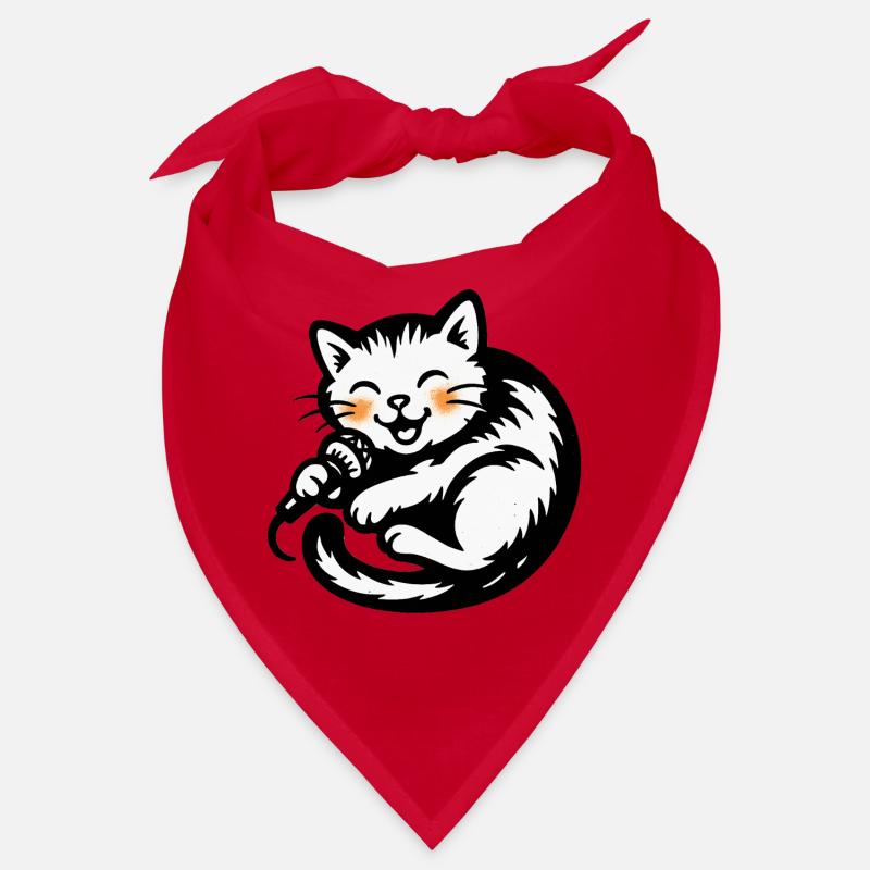 Chanteur chat avec micro Bandana