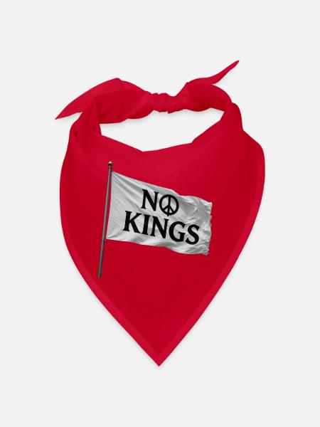 No Kings Flagge Peace-Symbol - Bandana - Rot - Vorne